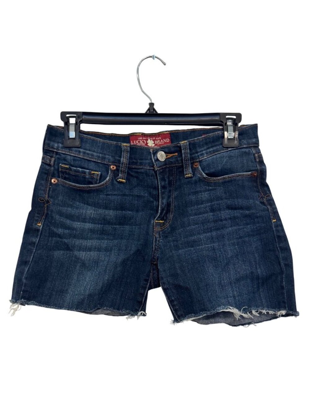 Lucky Brand Womens Sofia Boot Denim Cutoff Shorts Size 2/26 Regular Dark Wash